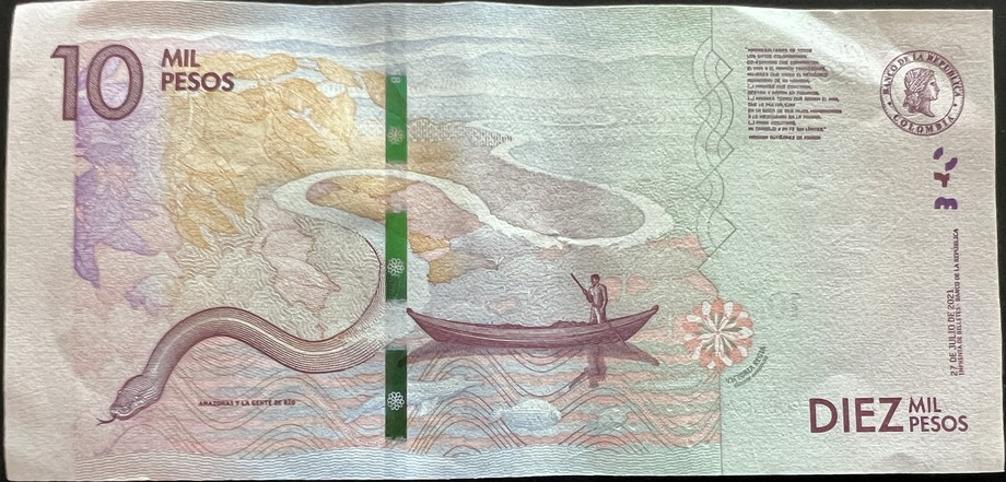 Colombia 10000 Peso, back
