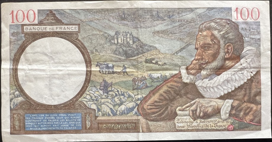 France 100 Franc, back