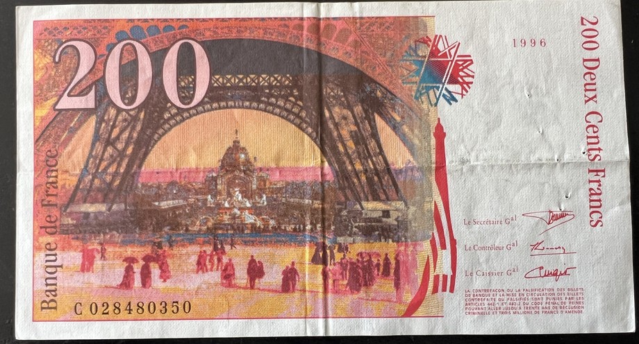 France 200 Franc, back