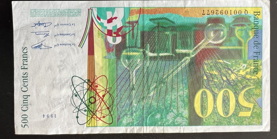 France 500 Franc, back