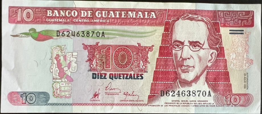 Guatemala 10 Quetzal, front