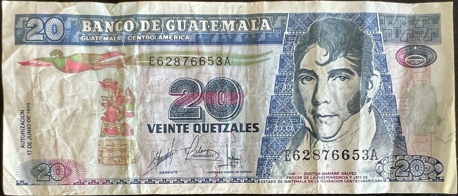 Guatemala 20 Quetzal, front