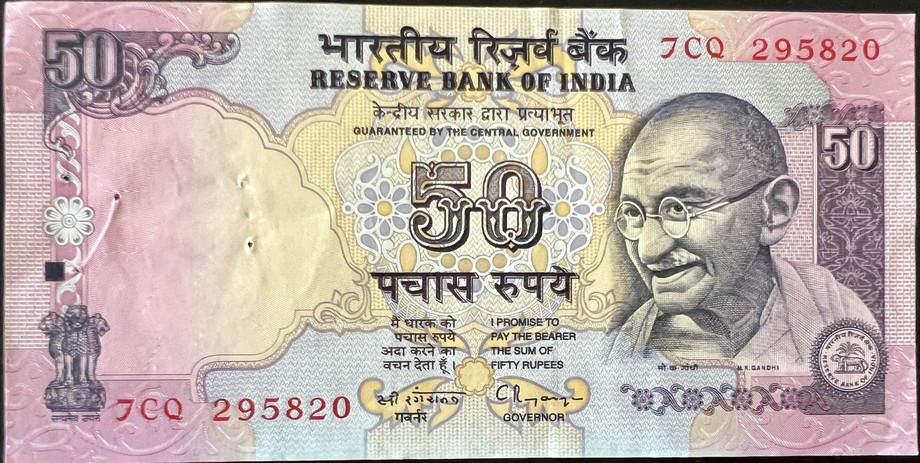 India 50 Rupee, front