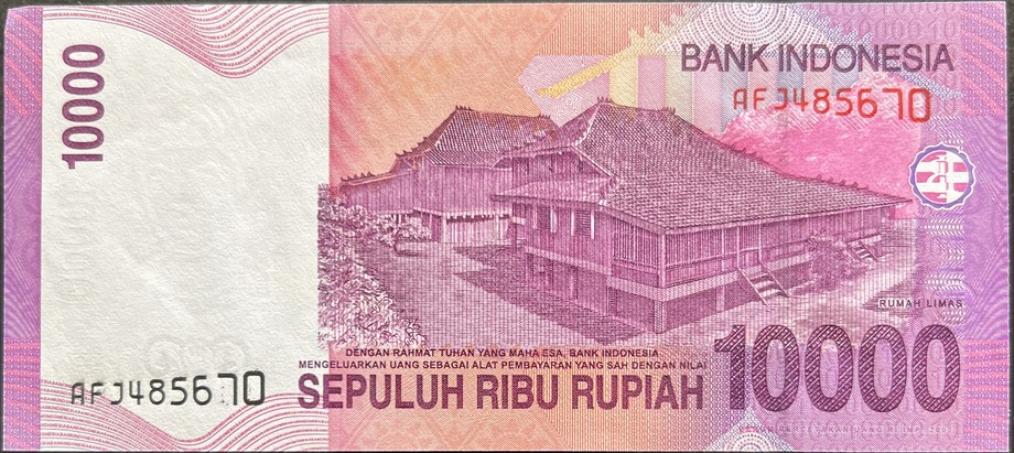 Indonesia 10000 Rupiah, back