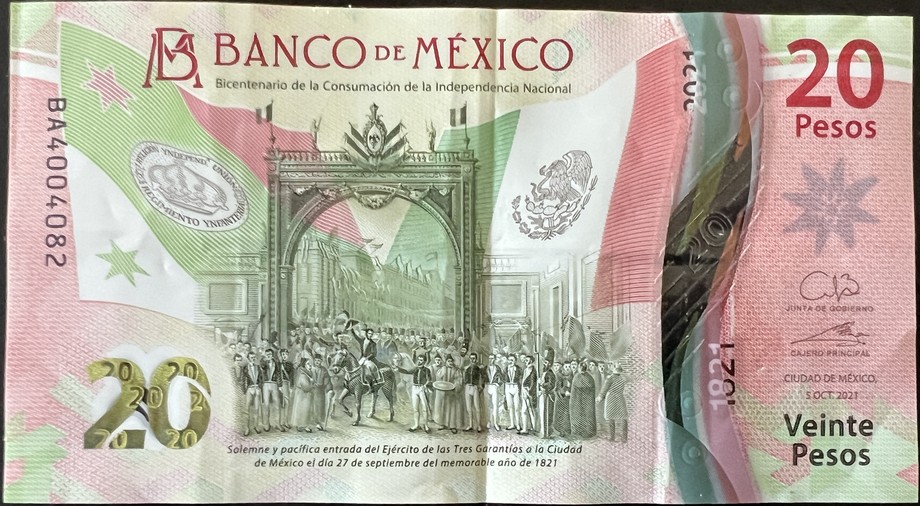 Mexico 20 Peso, front