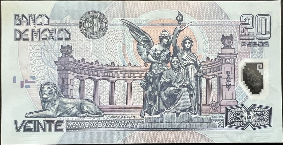 Mexico 20 Peso, back