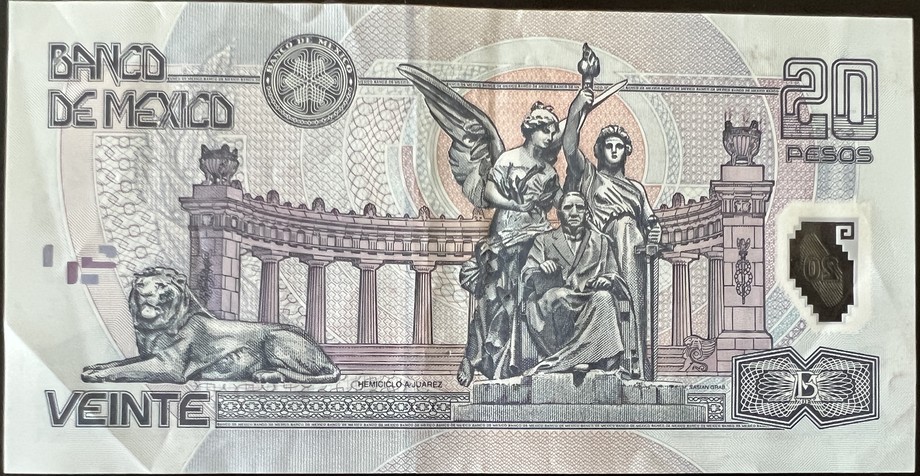 Mexico 20 Peso, back