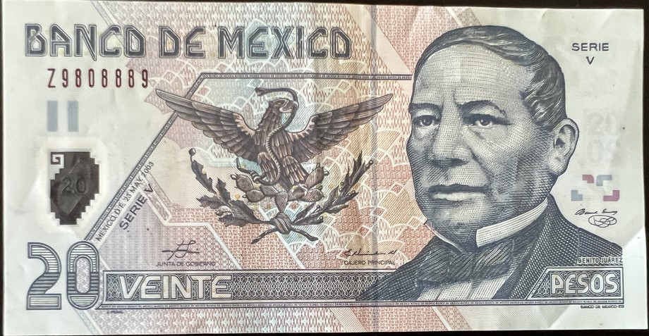 Mexico 20 Peso, front