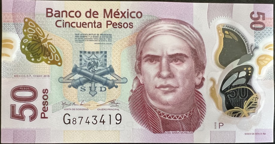 Mexico 50 Peso, front