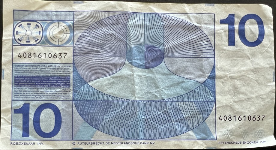 Netherlands 10 Guilder, back