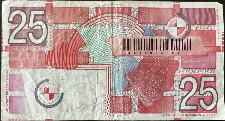 Netherlands 25 Guilder, back