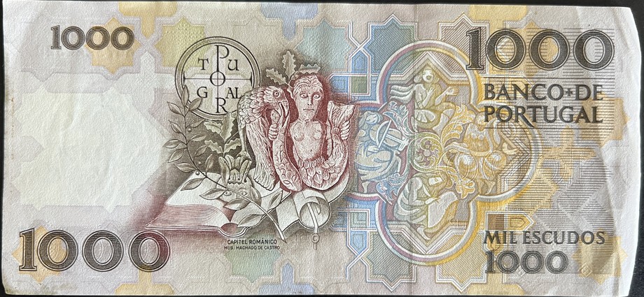 Portugal 1000 Escudo, back