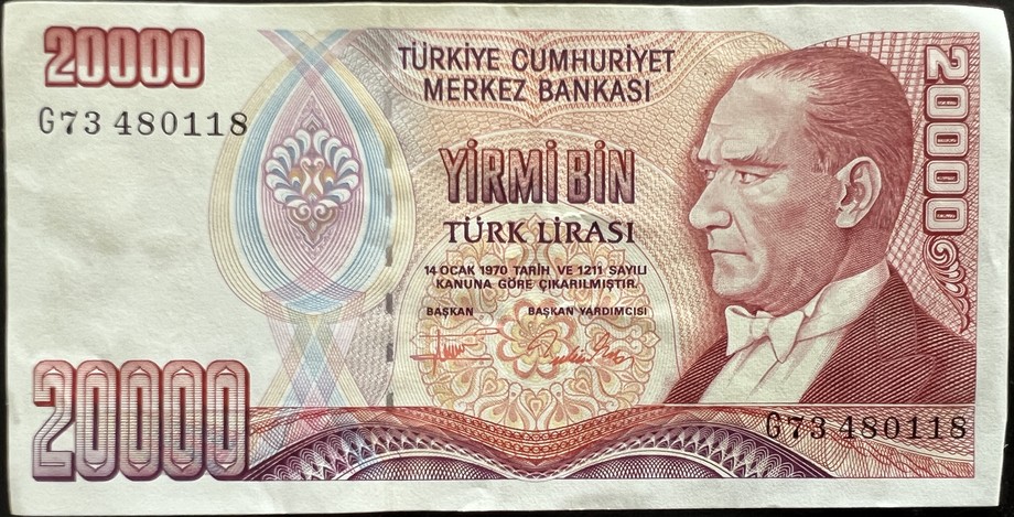 Türkiye 20000 Lira, front