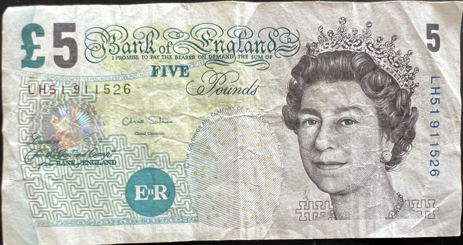 United Kingdom 5 Pound, front