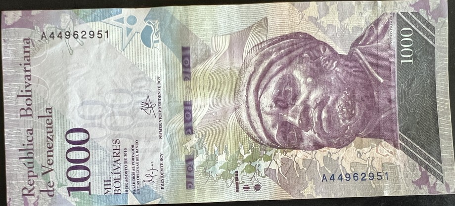 Venezuela 1000 Bolívar, front