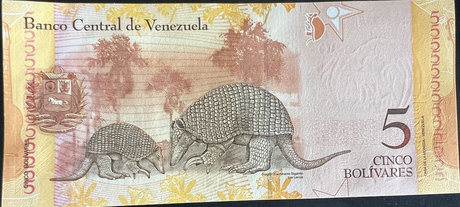Venezuela 5 Bolívar, back