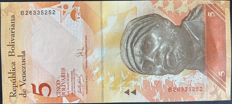 Venezuela 5 Bolívar, front