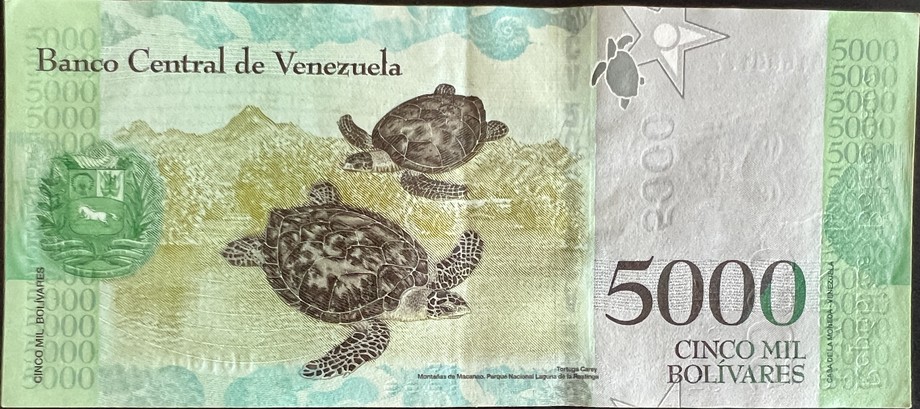 Venezuela 5000 Bolívar, back