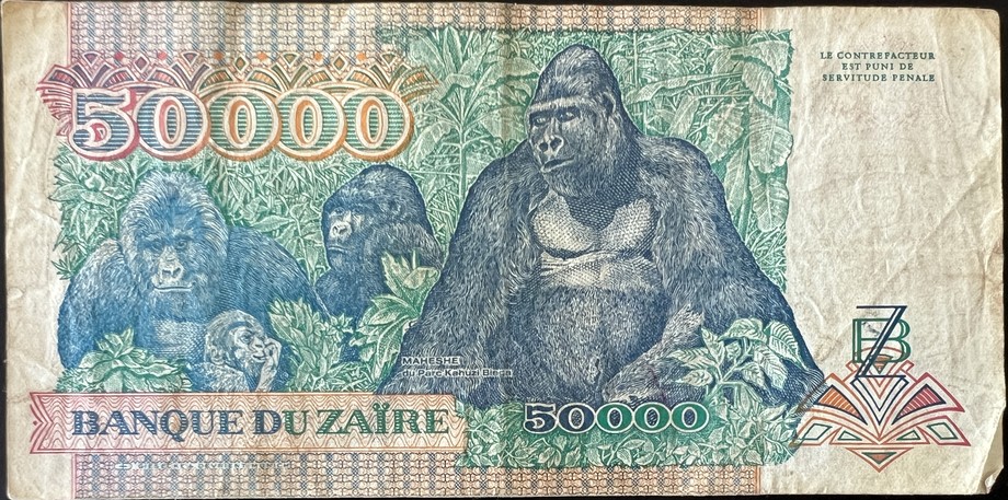 Zaire 50000 Zaïre, back