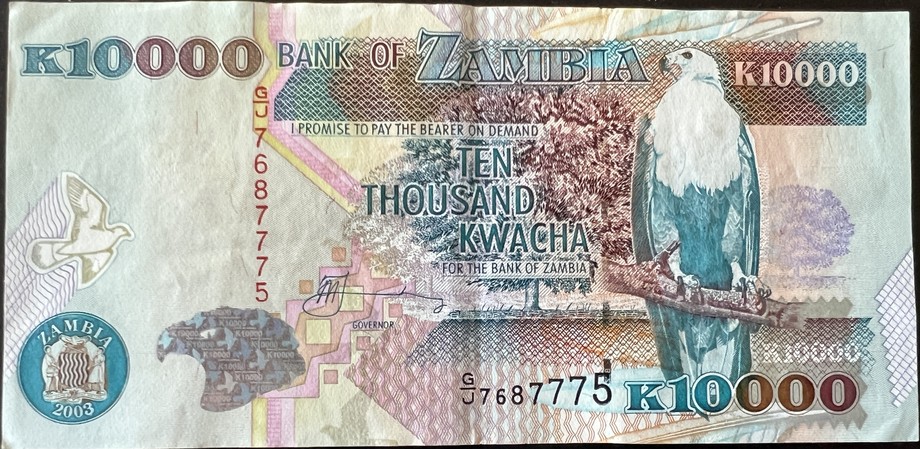 Zambia 10000 Kwacha, front