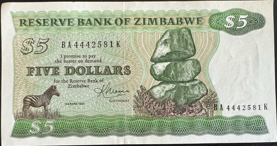 Zimbabwe 5 Dollar, front