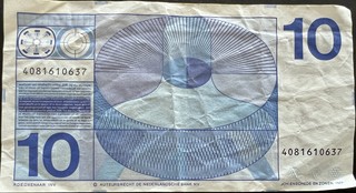 Netherlands 10 Guilder, back