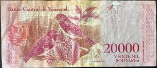 Venezuela 20000 Bolívar, back