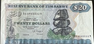 Zimbabwe 20 note