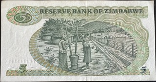 Zimbabwe 5 Dollar, back